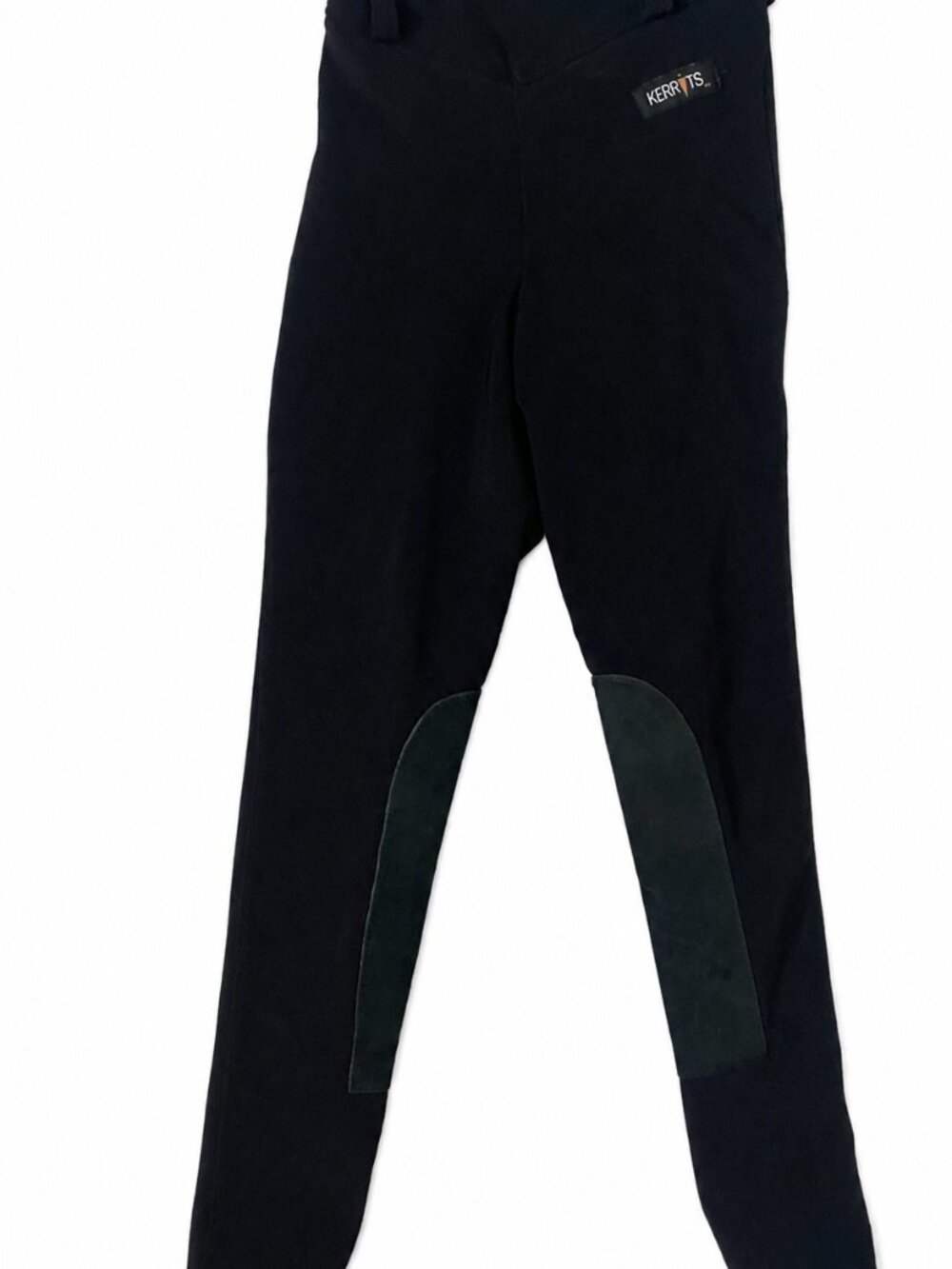 Kerrits Youth L Black Leather Knee Patch Riding Tights